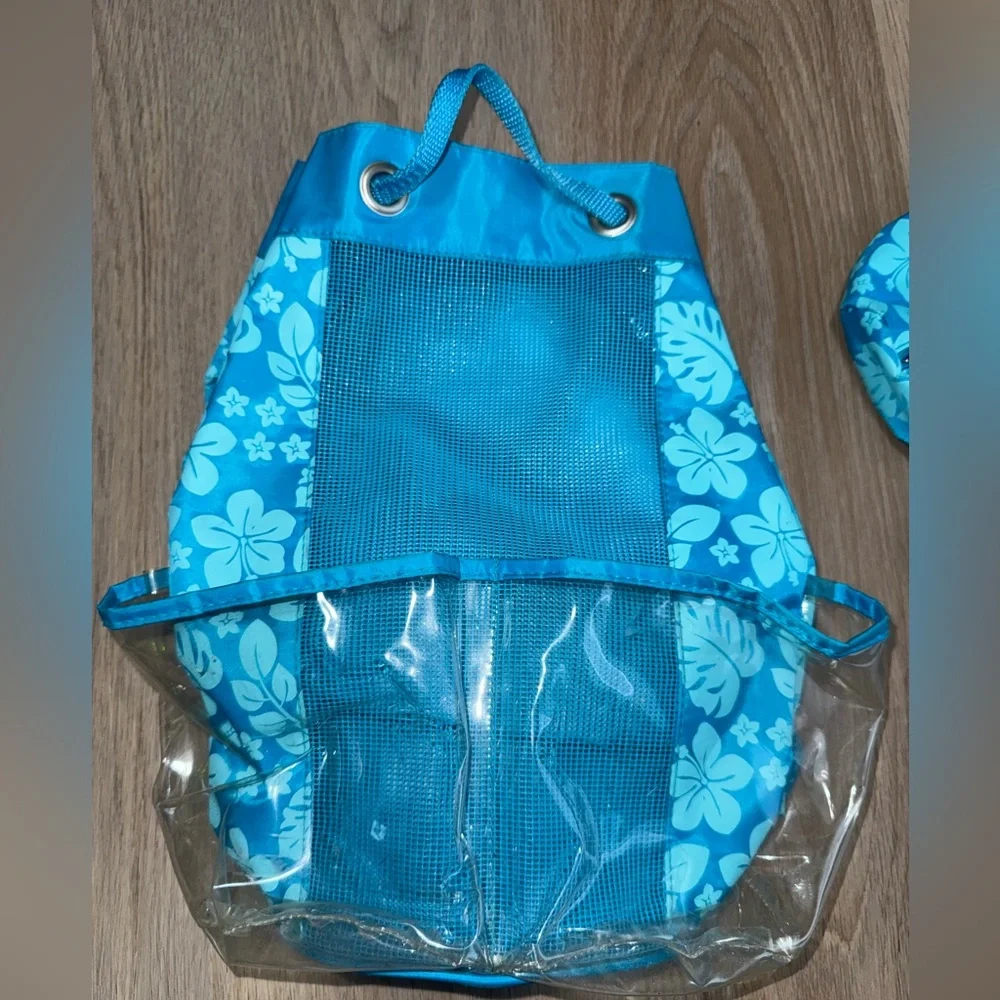 Y2K Blue Floral Beach Backpack